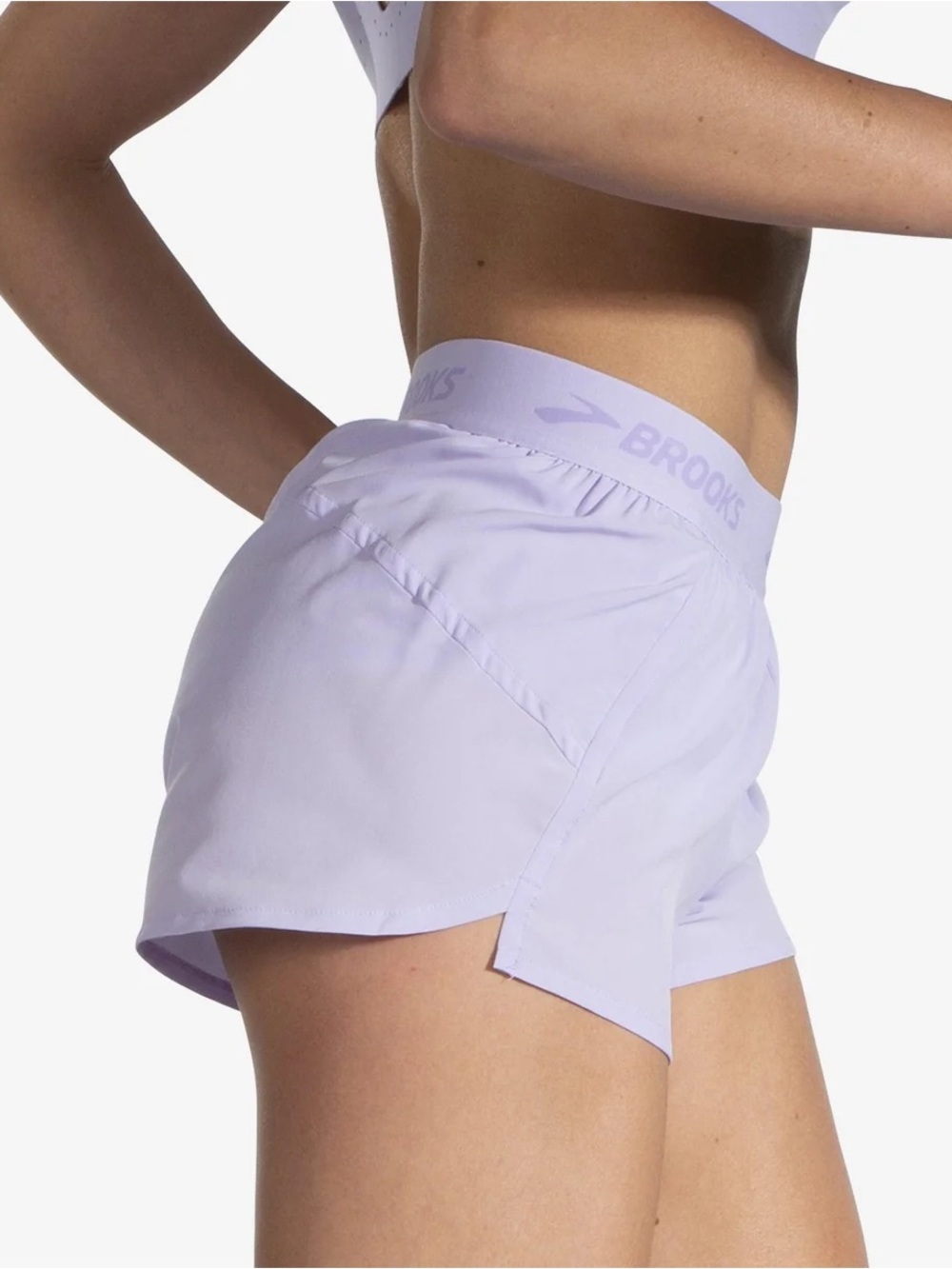 Brooks Chaser 3” Lined Running Shorts Violet Dash Lavender Purple Small